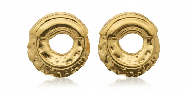 Gold_Golden_Ripple_Hoop_Earrings_For_Women